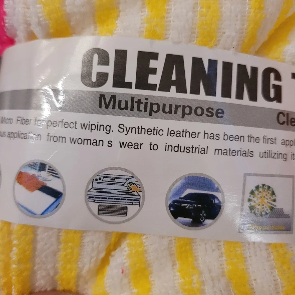 Colorful Striped Cleaning All Purpose Microfiber Towels Set
